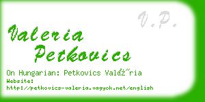 valeria petkovics business card